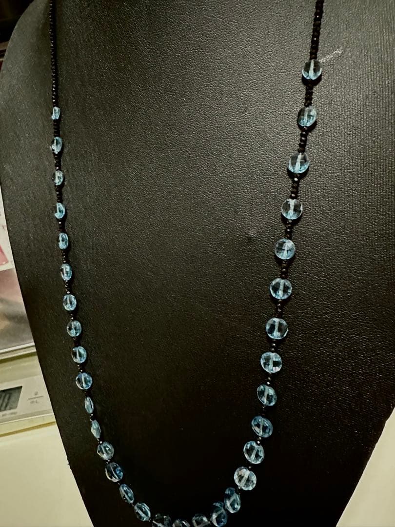 GSTVロンドンブルートパーズ&ブラックスピネルネックレス新品未使用品