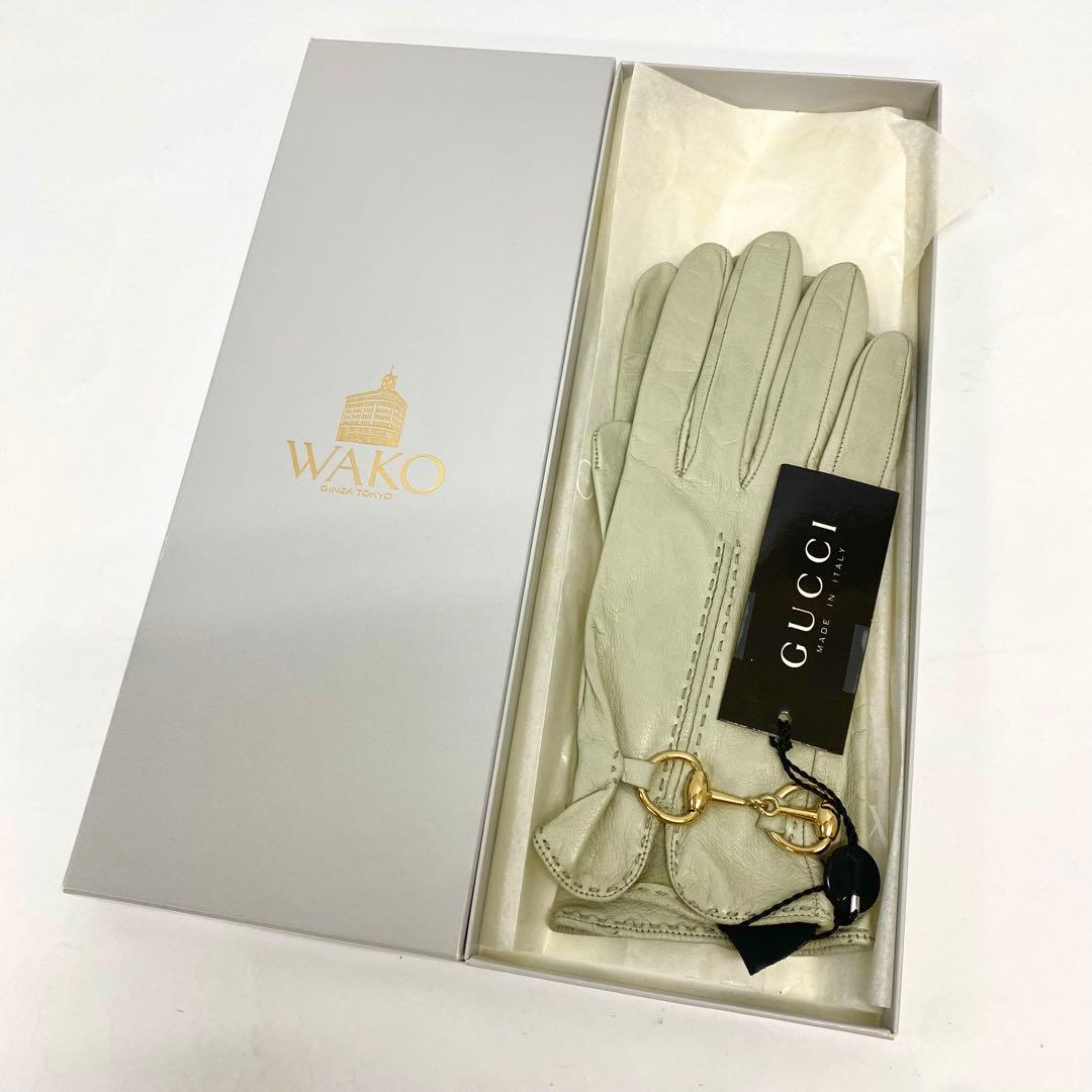 S2 未使用タグ付き グッチ GUCCI ナッパレザー グローブ 手袋 7