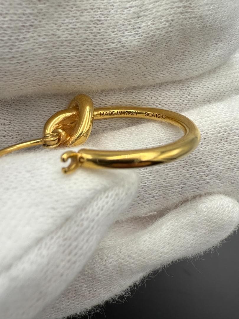 【片耳のみ】CELINE セリーヌ ノットフープ ピアス