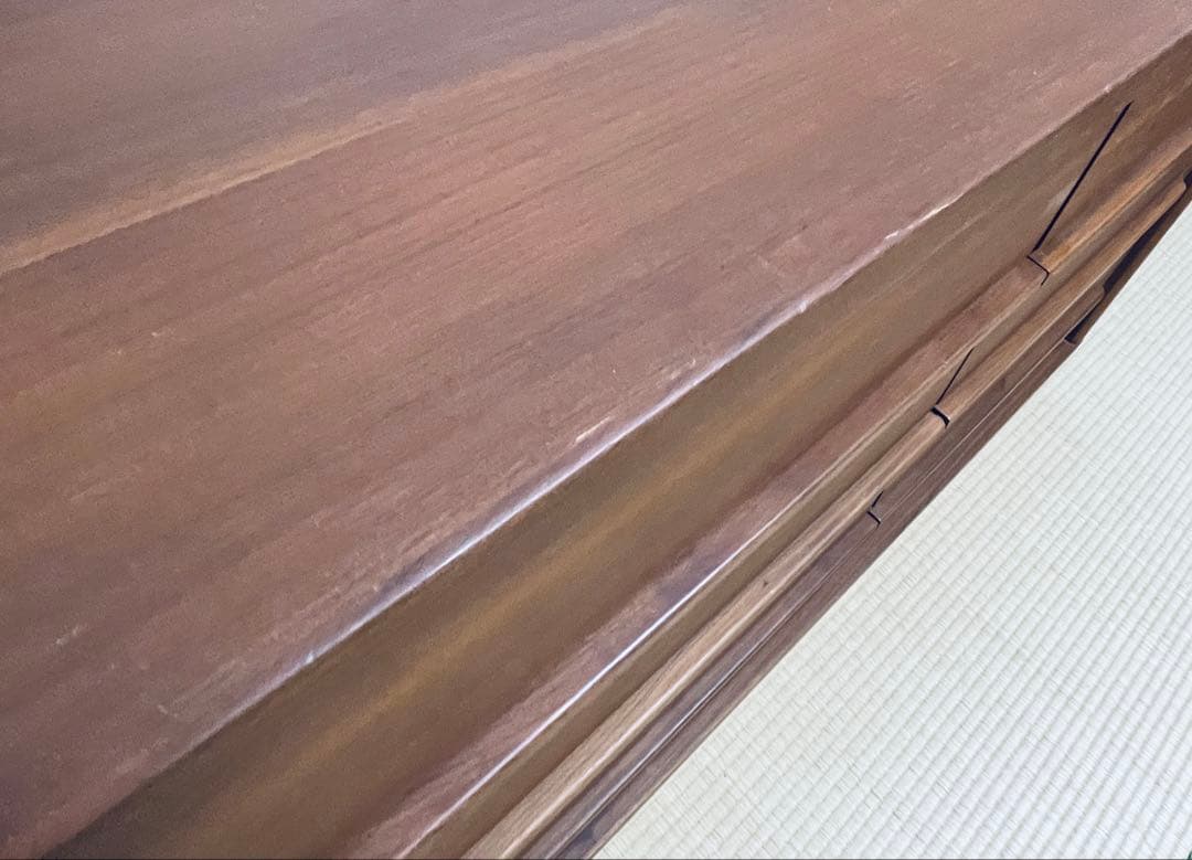 ケユカ ブラウン木製チェスト 4段8引き出し