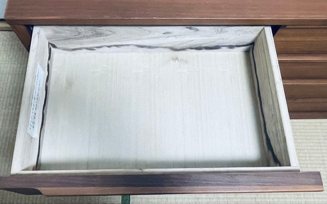 ケユカ ブラウン木製チェスト 4段8引き出し