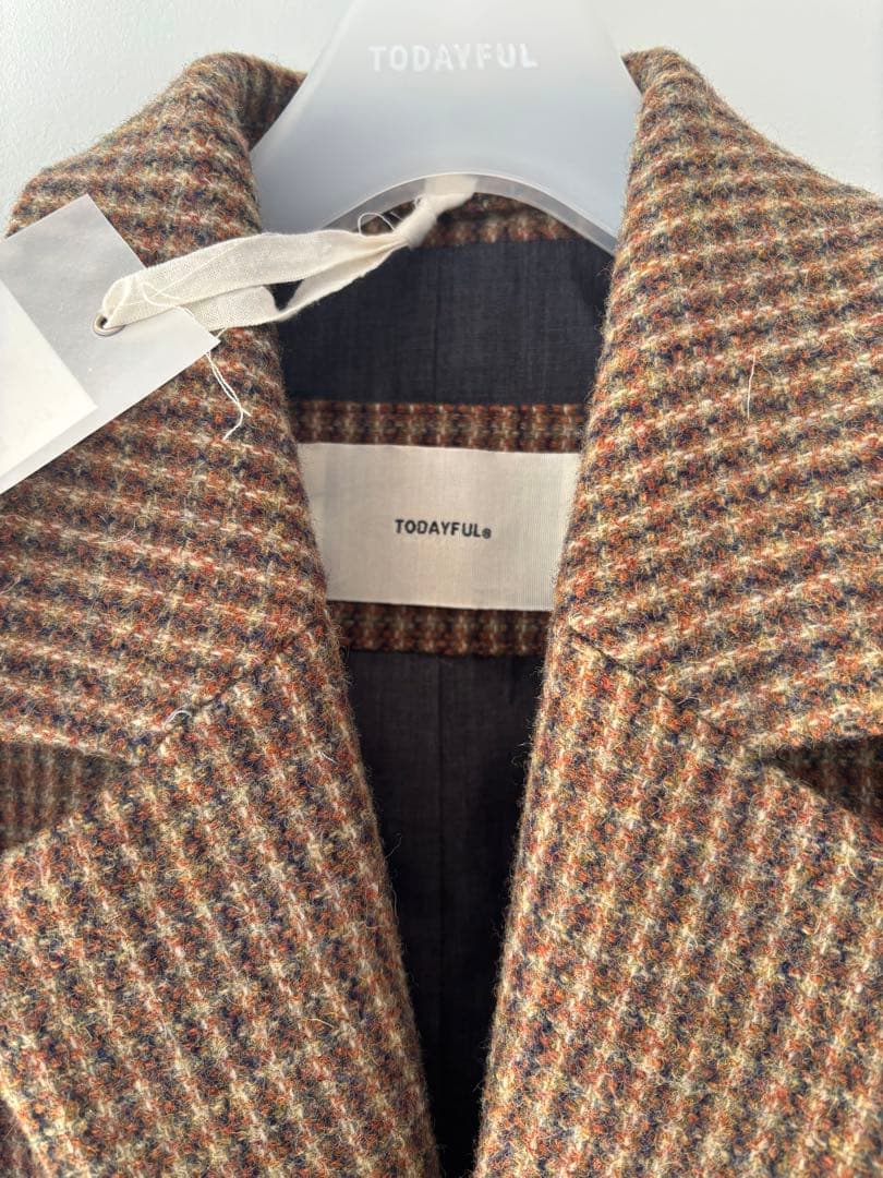 新品タグ付きtodayful チェック柄 テーラードジャケット 38