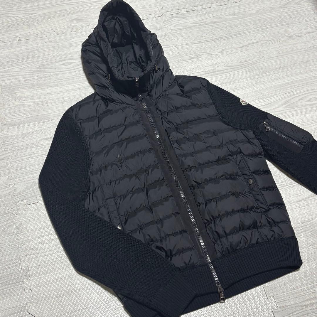 【極美品】モンクレール　ハイブリッドカーディガン　ブラック　XL