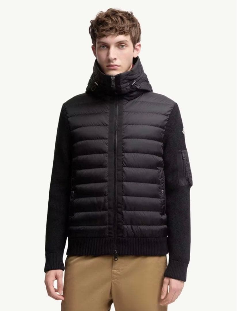 【極美品】モンクレール　ハイブリッドカーディガン　ブラック　XL