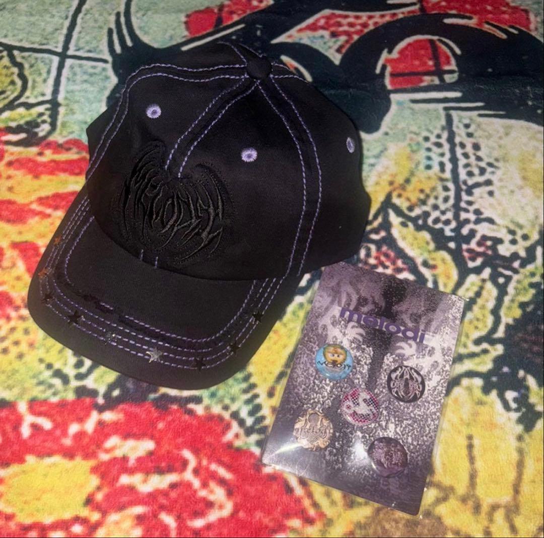 ec melodi キャップ　黒紫