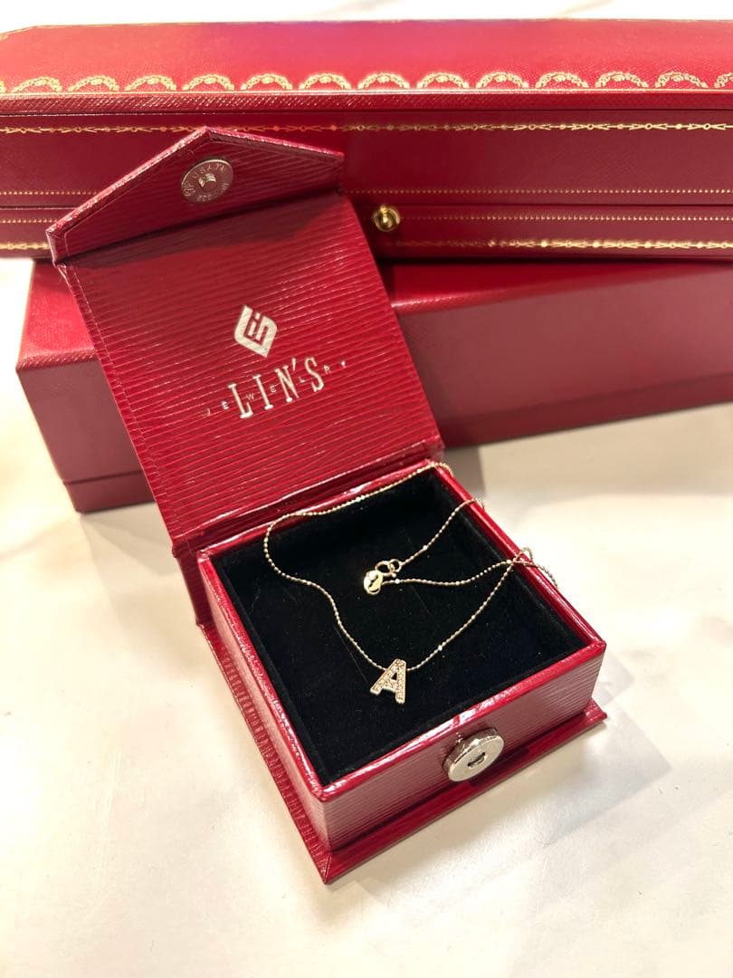 LIN'S ピンクゴールド 14金 ダイヤモンド ネックレス