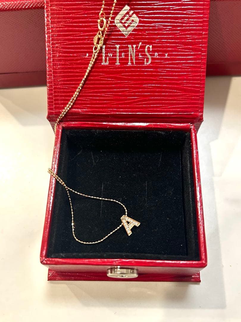 LIN'S ピンクゴールド 14金 ダイヤモンド ネックレス