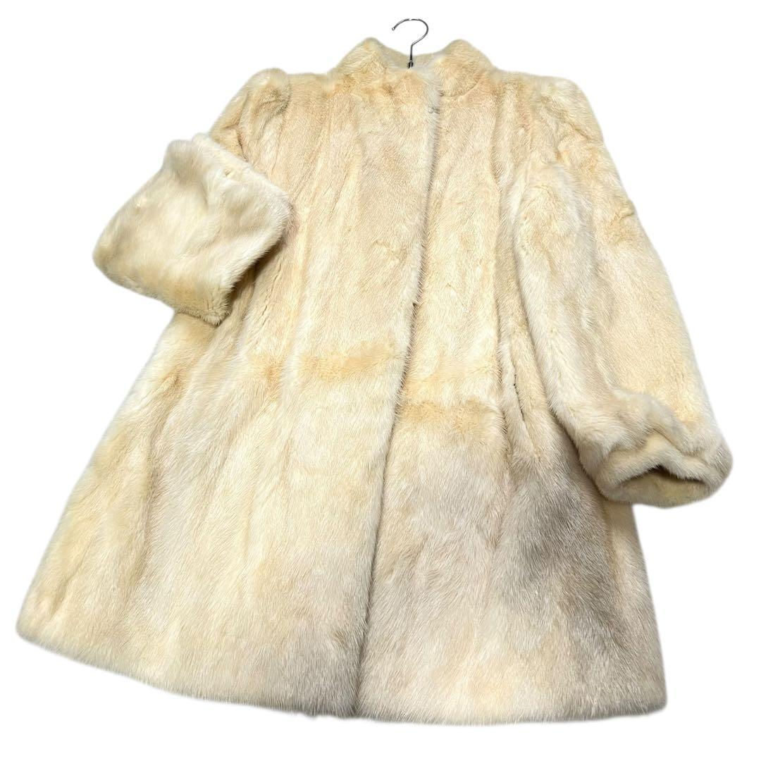 着丈80cm パールミンク リアルファーコート サガミンク 毛皮 11号