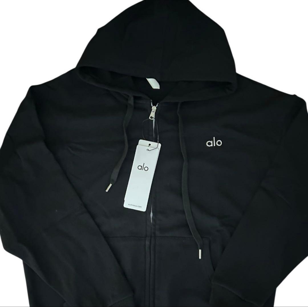 新品未使用　alo Yoga ジップアップパーカー 黒