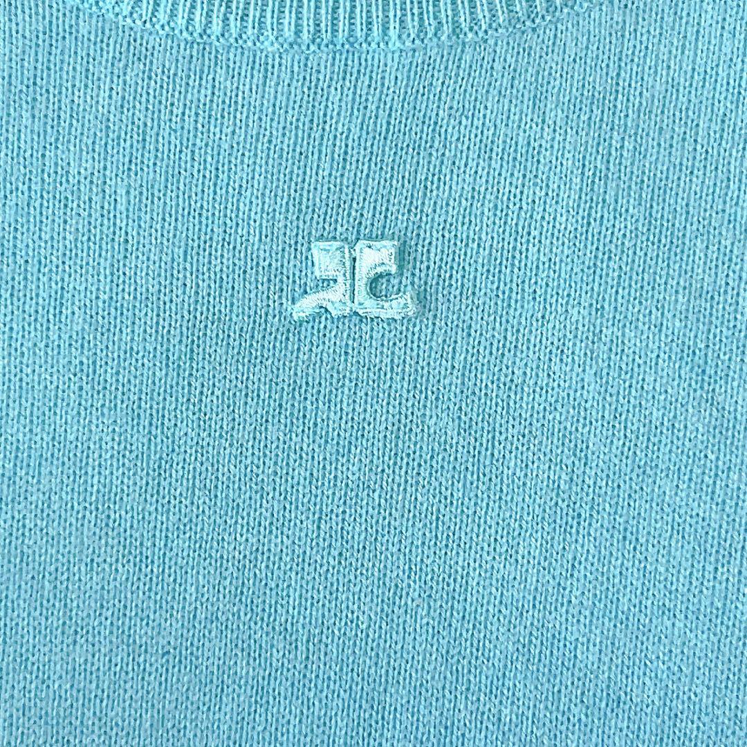極美品✨クレージュ アンサンブル カーディガン ニット カシミヤ 水色 M