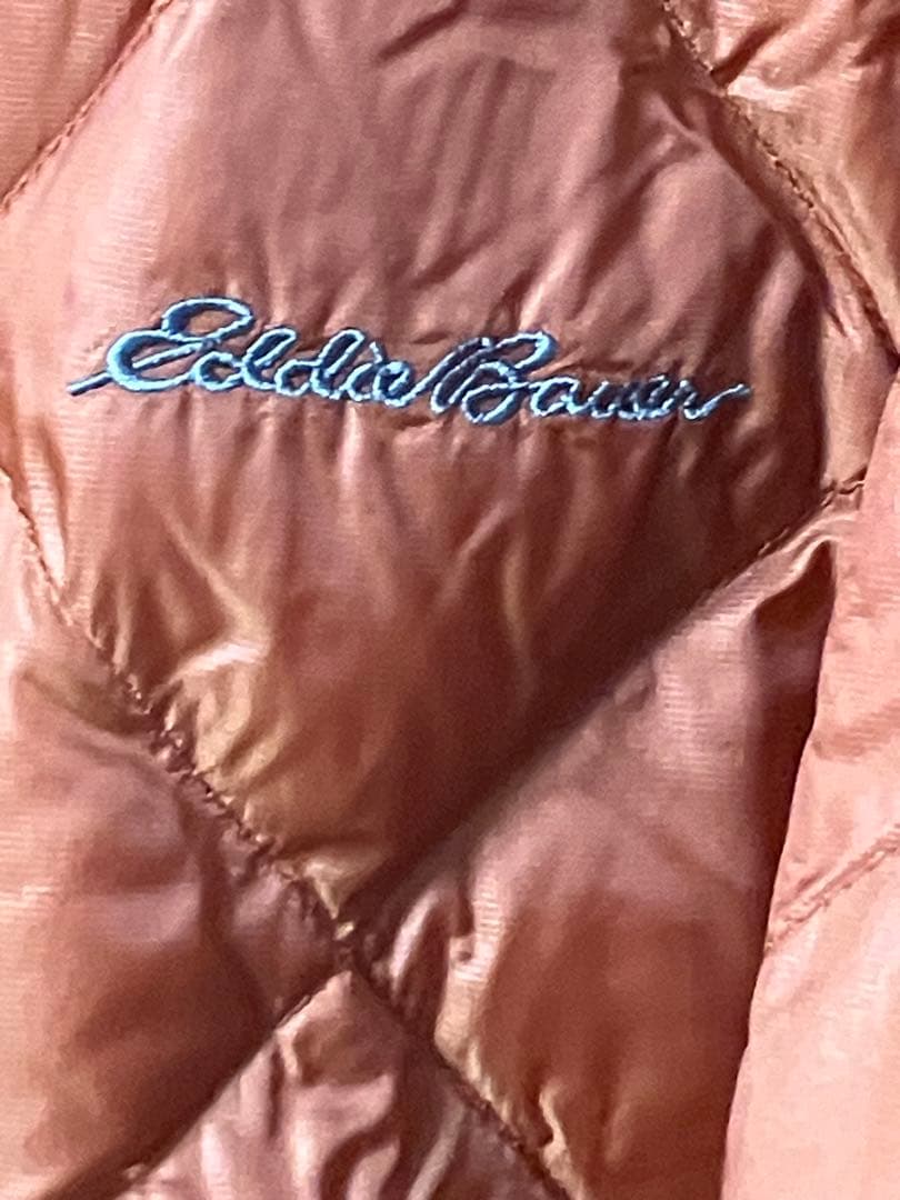 オレンジ キルティング ダウンジャケット