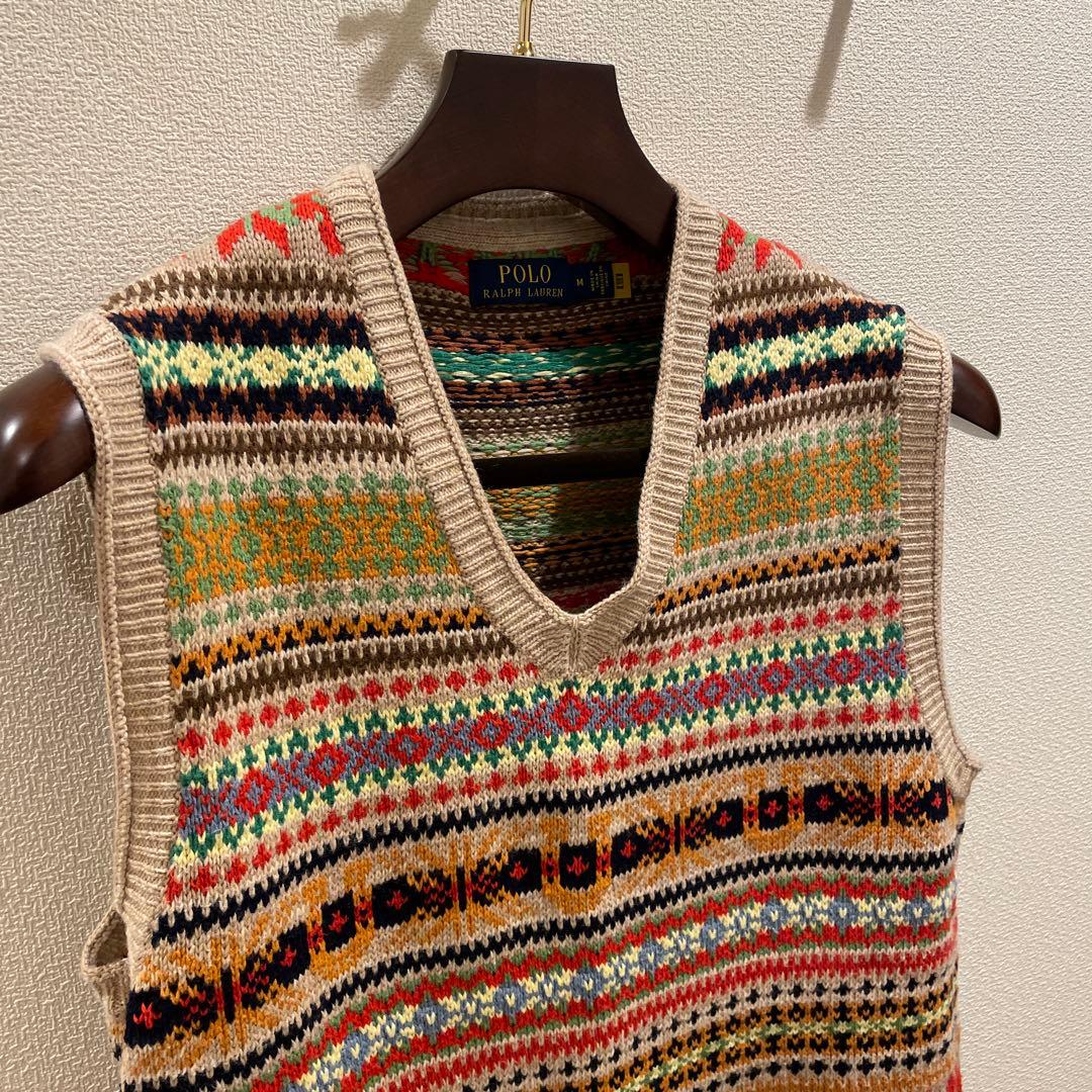 極美品！ POLO RALPH LAUREN カシミア混 ベスト ノルディック柄