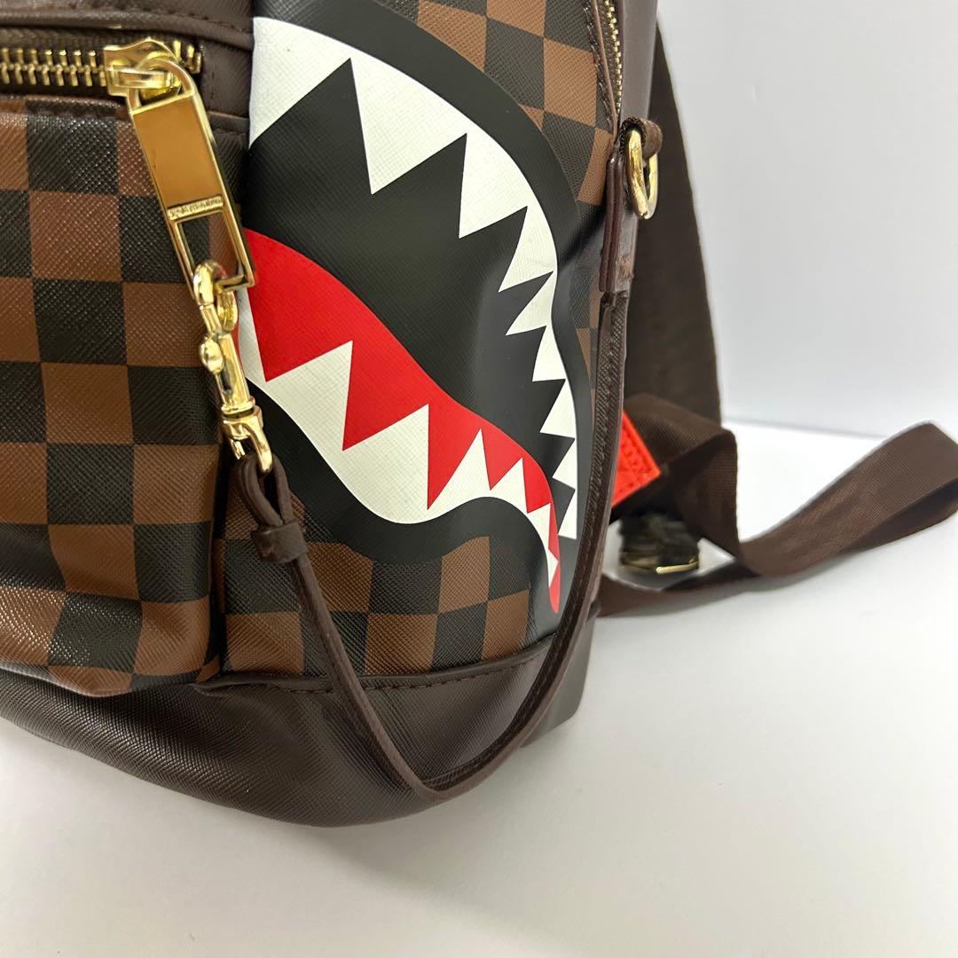 あ*な様 美品 SPRAYGROUND バックパック シャーク チェック柄 ブラ