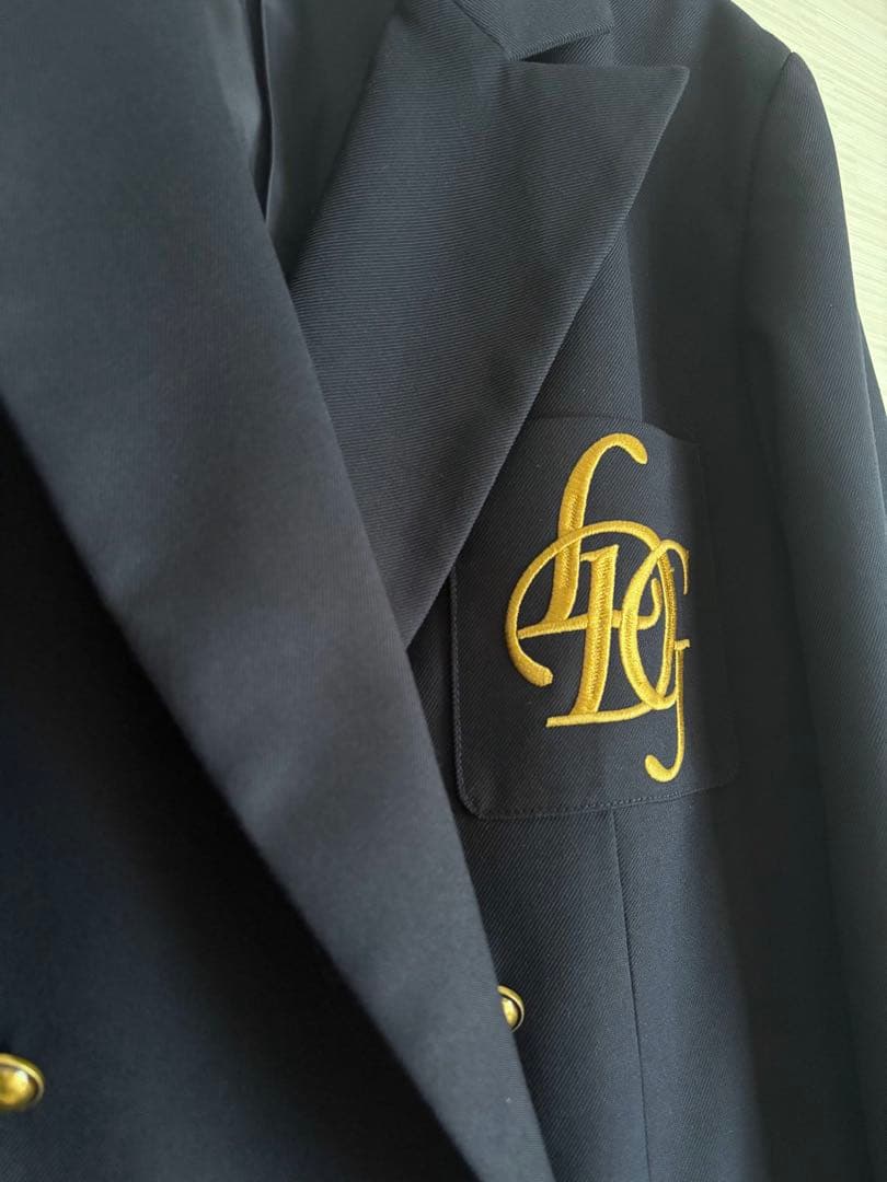 24年試着のみ美品3.4万円WテーラードジャケットFラウンジドレス ネイビー