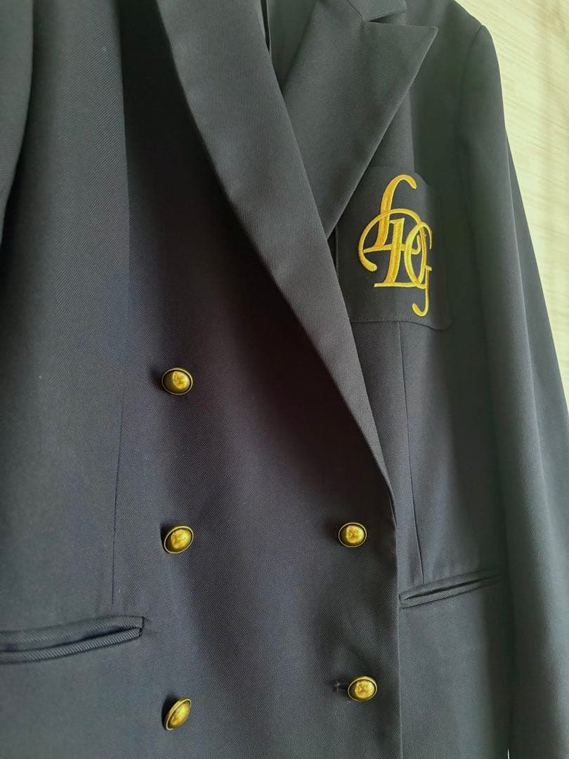 24年試着のみ美品3.4万円WテーラードジャケットFラウンジドレス ネイビー