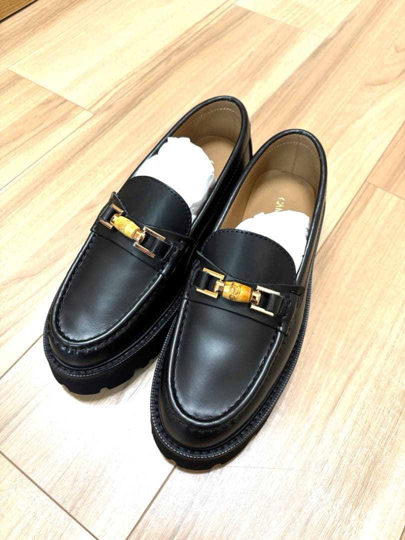 島*子様 【新品未使用】CAMINANDO ブラック ローファー 厚底