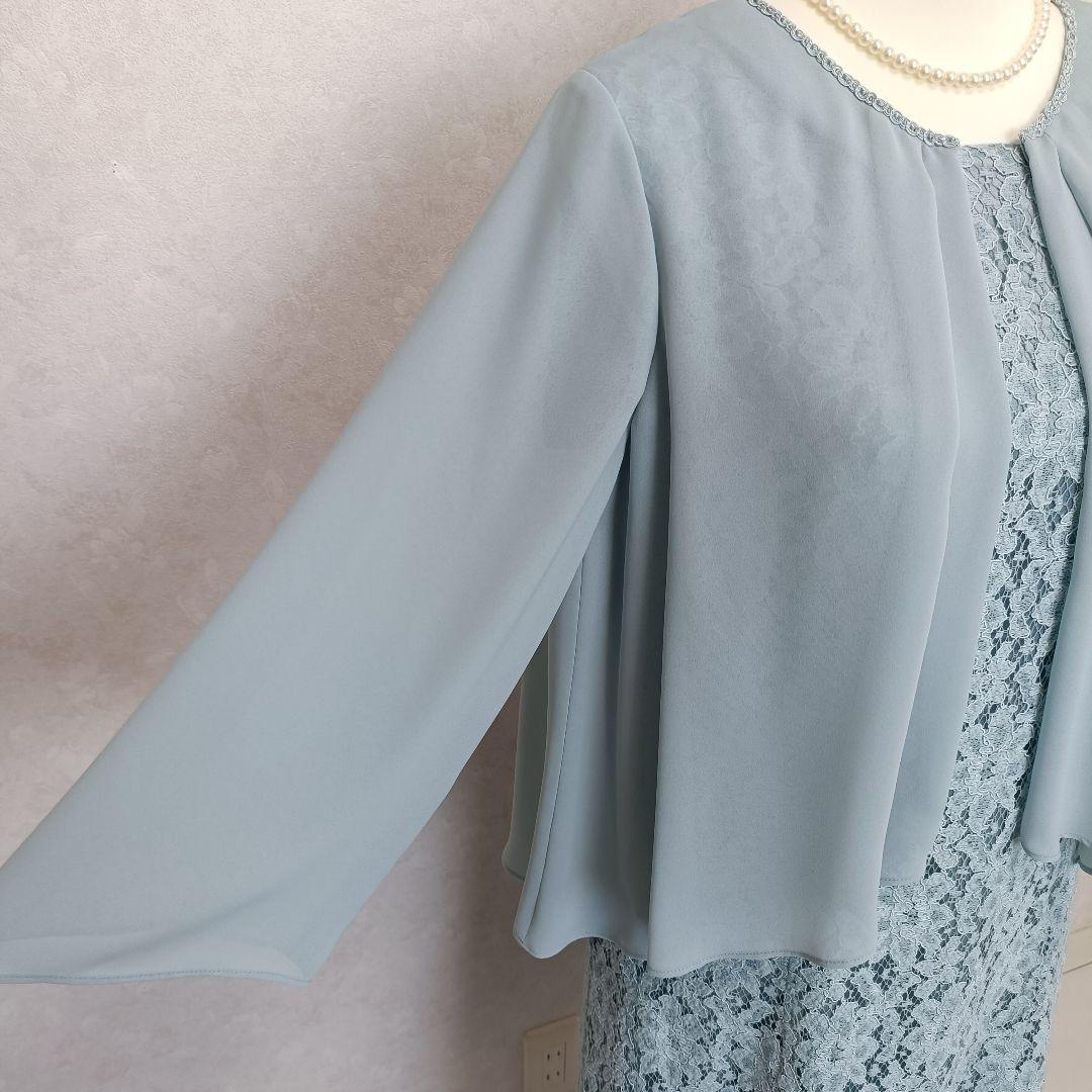 東京ソワール カバーアップ付きセミロングワンピース 大きいサイズ 15号