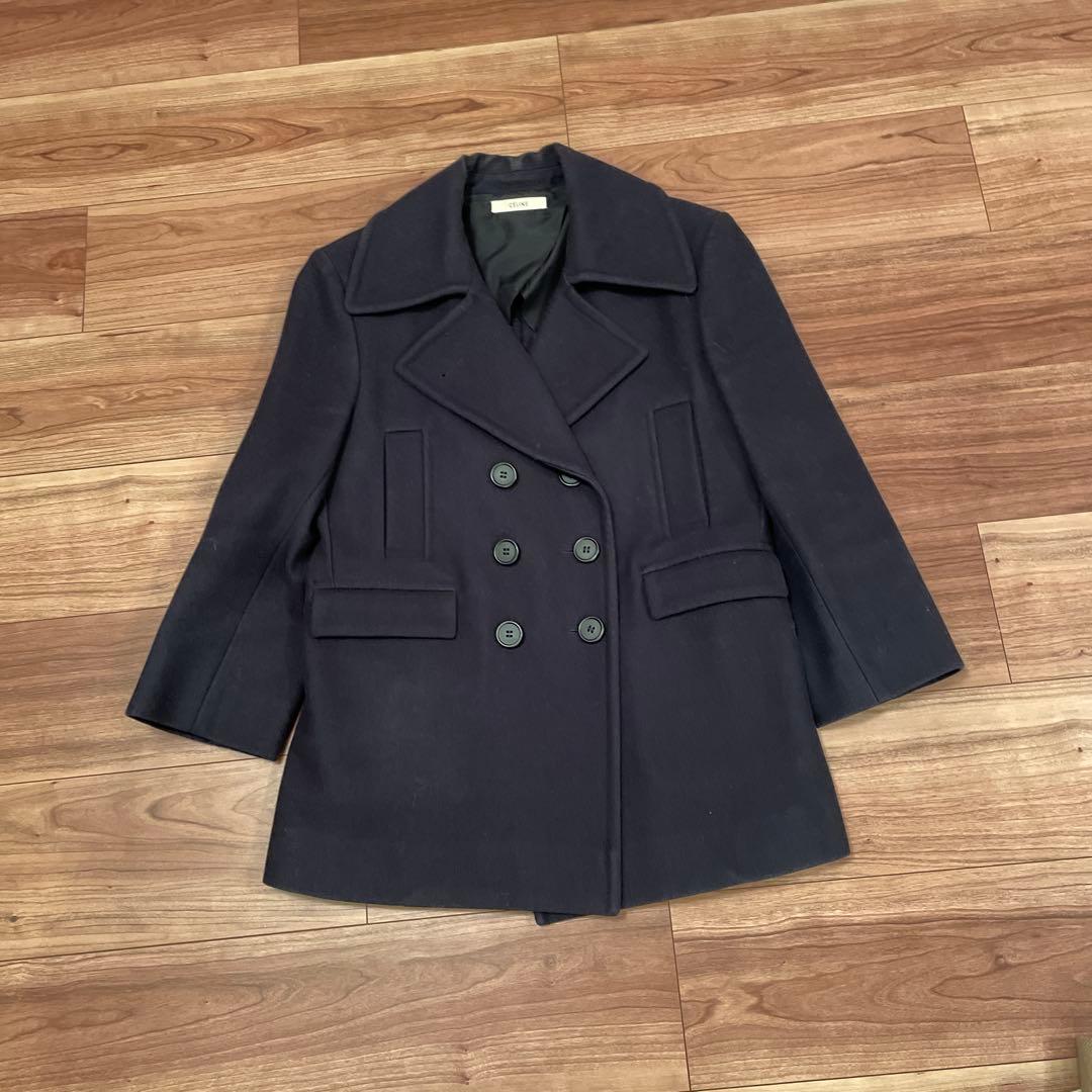 ★CÉLINE★ネイビー ウールピーコート