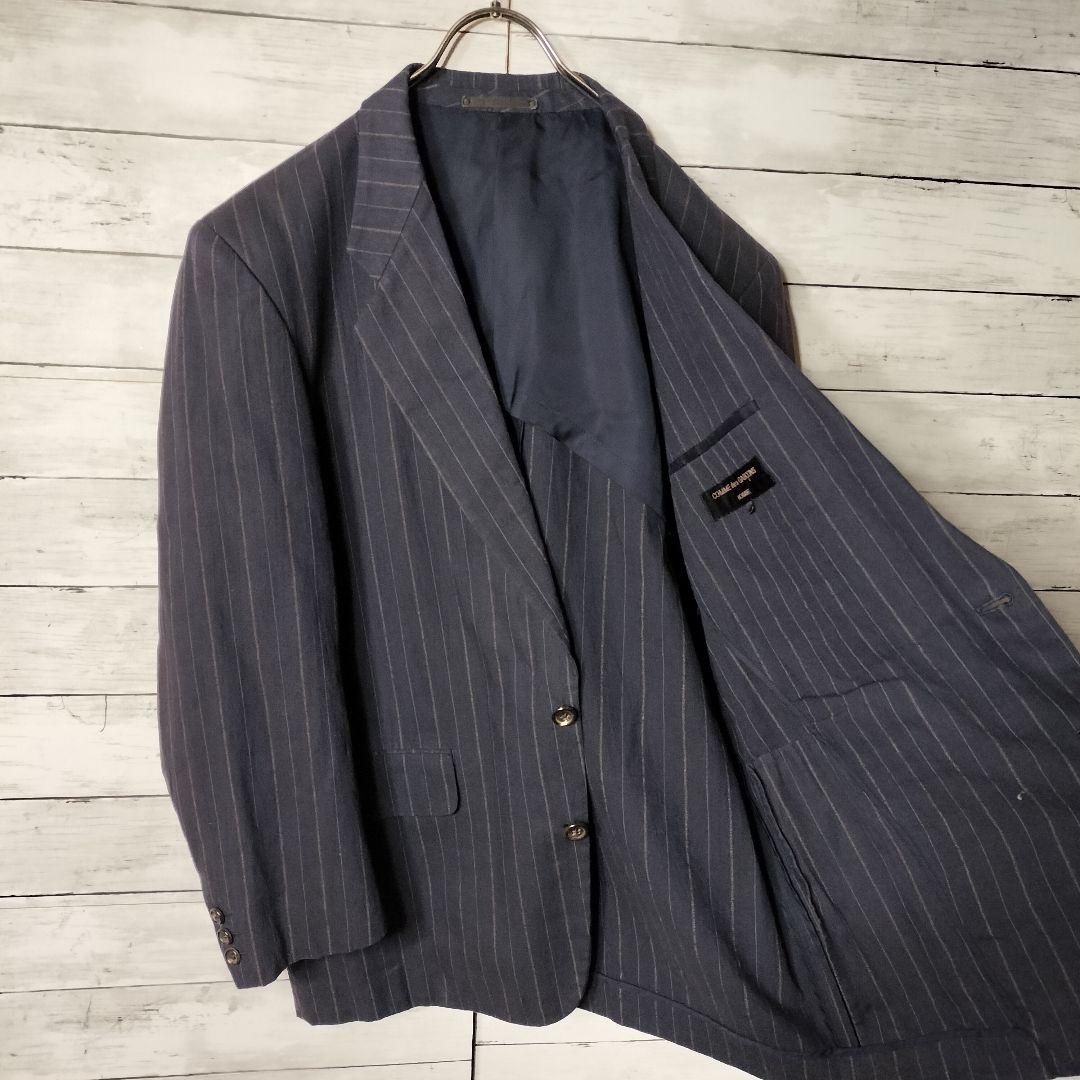 田中オム コムデギャルソンオム テーラードジャケット ストライプ コットン綿