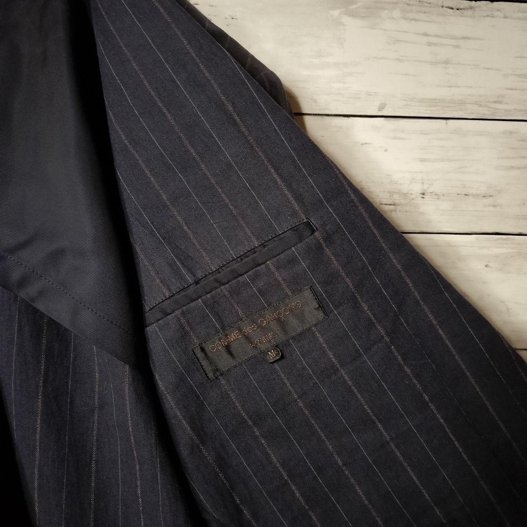 田中オム コムデギャルソンオム テーラードジャケット ストライプ コットン綿