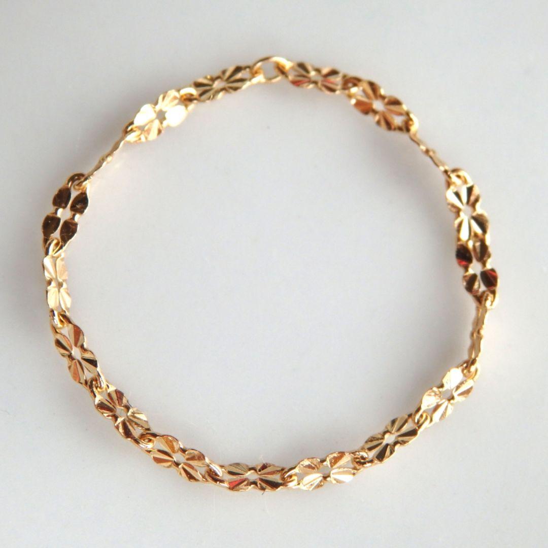 み～　k18リング　クローバーチェーン　チェーンリング　スクリューチェーン