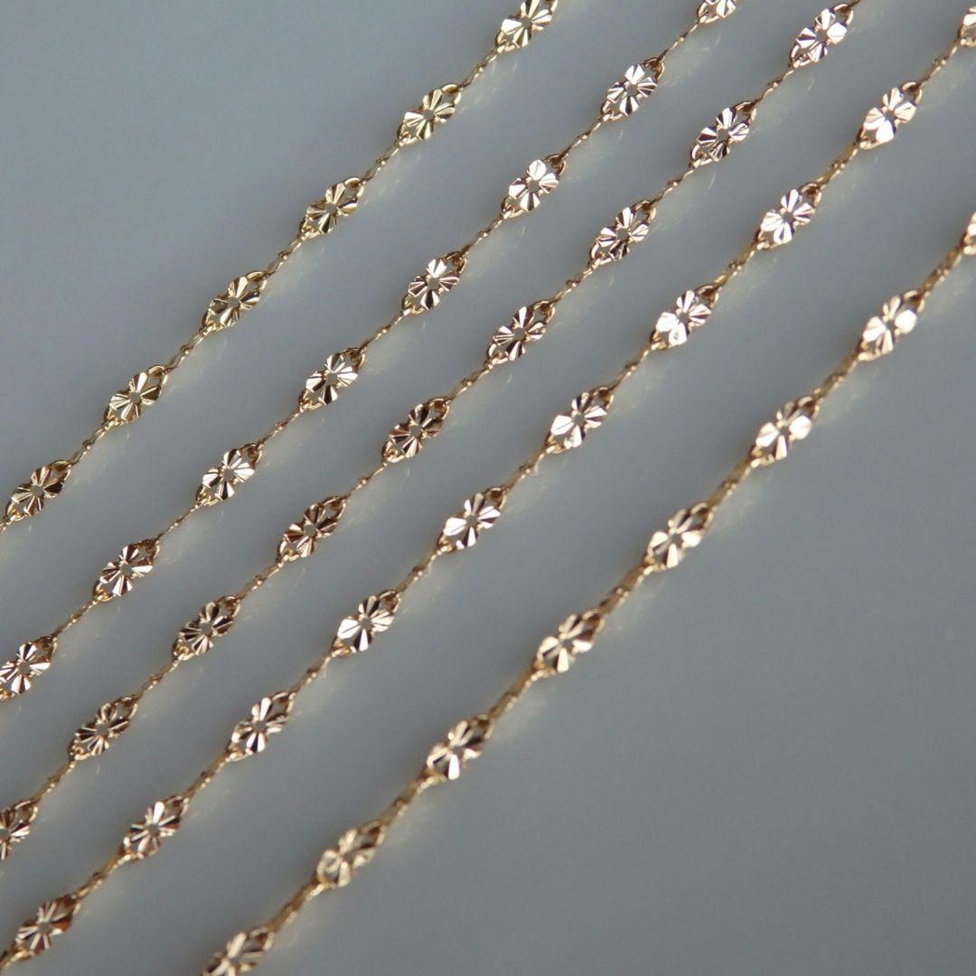 み～　k18リング　クローバーチェーン　チェーンリング　スクリューチェーン