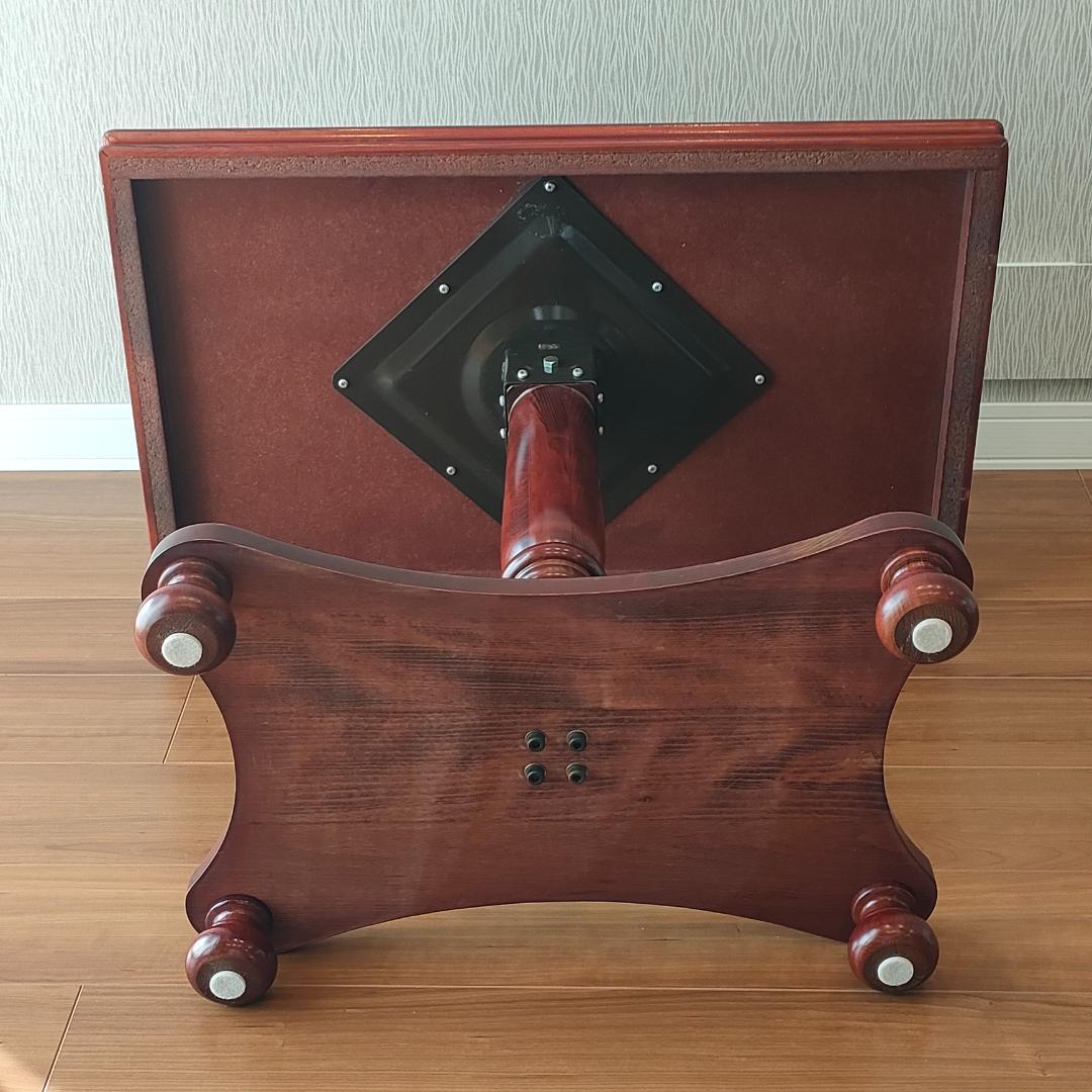 木製　サイドテーブル　コーヒーテーブル　丸脚　スクエア