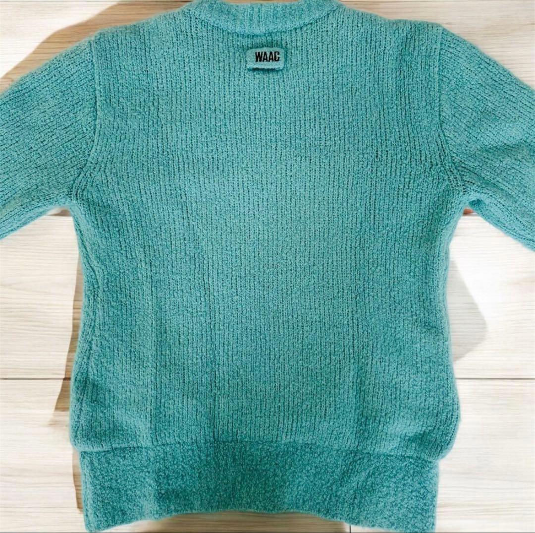 WAAE ミントグリーン セーター Wロゴ