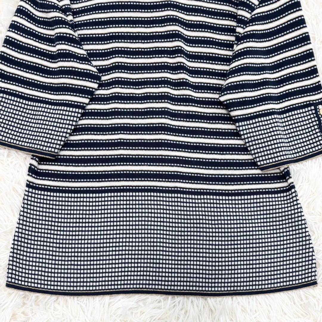 美品クリスチャンディオール ボーダー ラメ サマーニット ポロシャツ y2k M