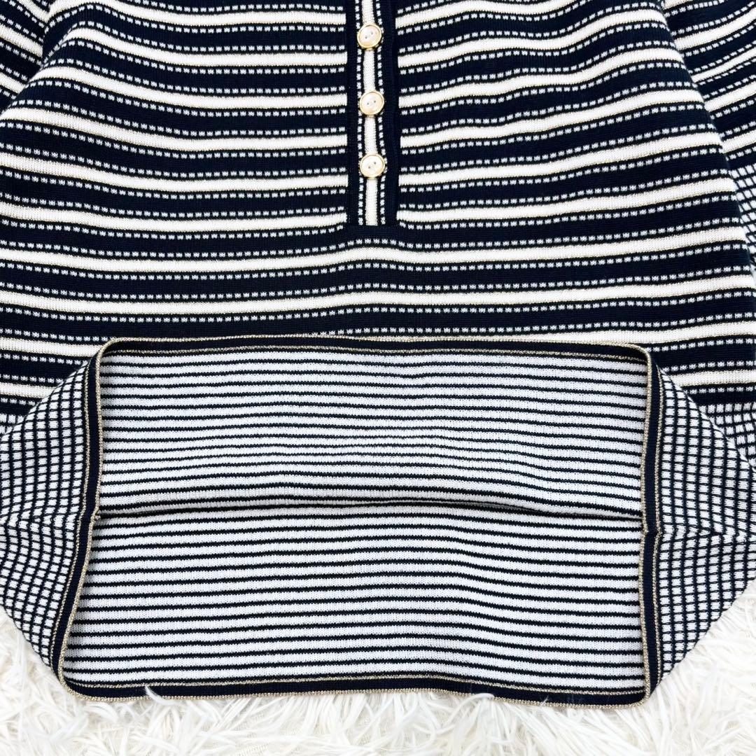 美品クリスチャンディオール ボーダー ラメ サマーニット ポロシャツ y2k M