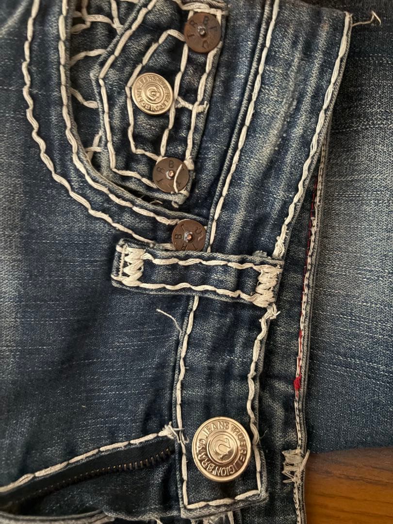 TRUE RELIGION デニムパンツ ブーツカット 太ステッチ W28