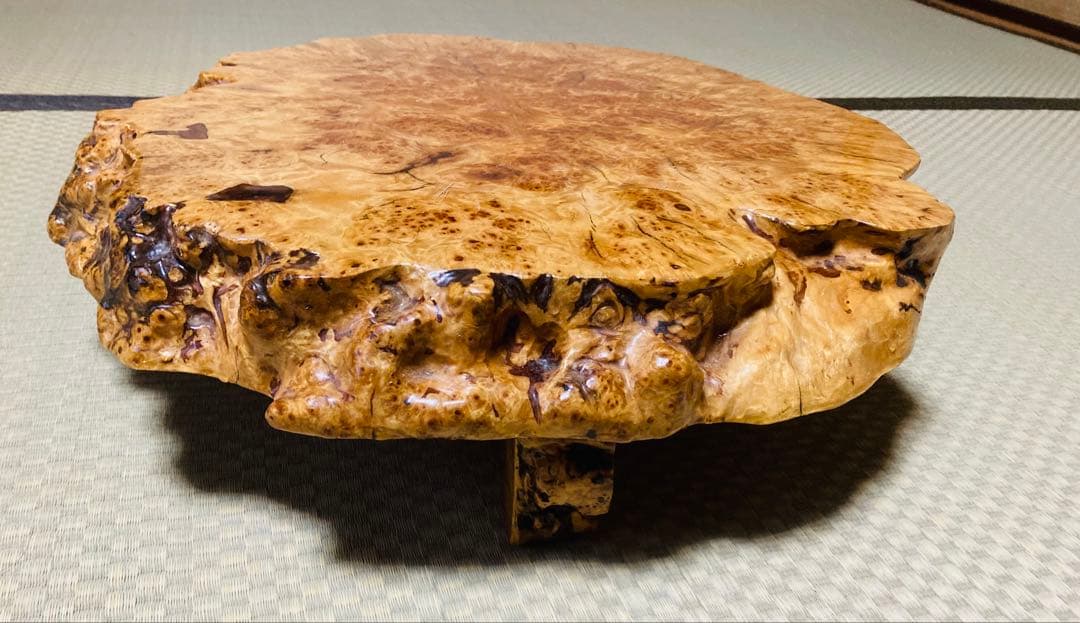 道産天然木　瘤　花台 香炉台 置物 テーブル　脚付