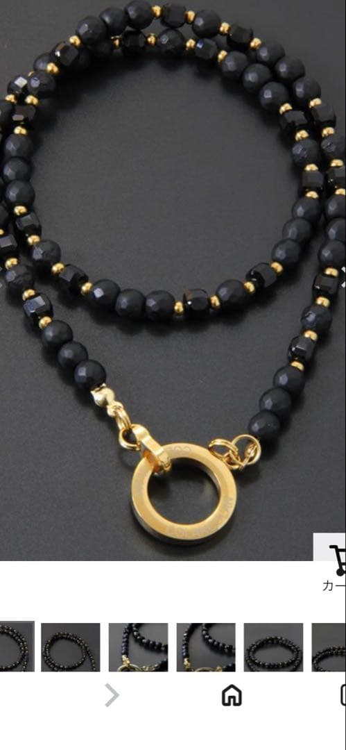 コランコランＦＯＲＣＥ５ブラックオニキス　（ゴールド・ブラック）　ネックレス