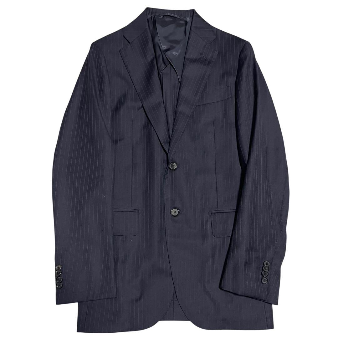 【SHIPS×Loro Piana】ビジネススーツセットアップストライプ 濃紺S