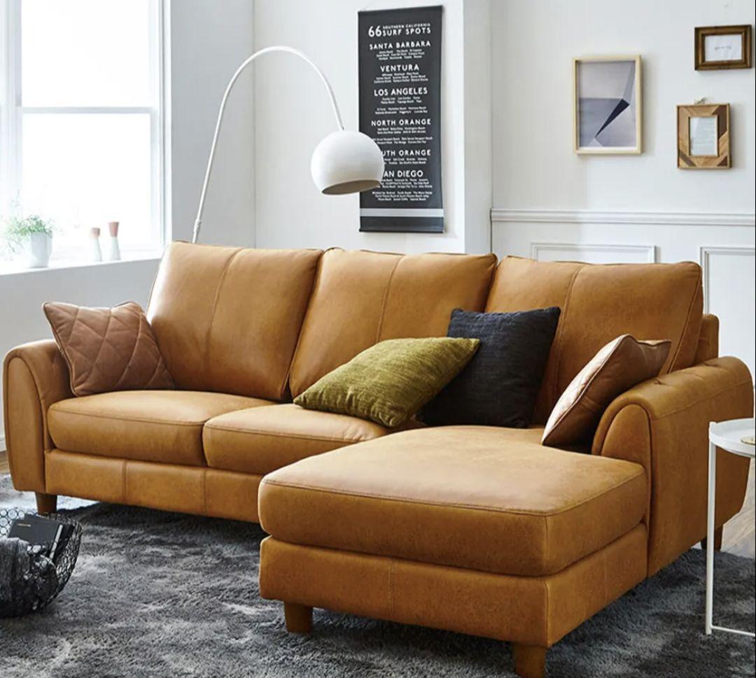 【美品】レザーテックス　ヘンリー　カウチソファ ②カウチ部分