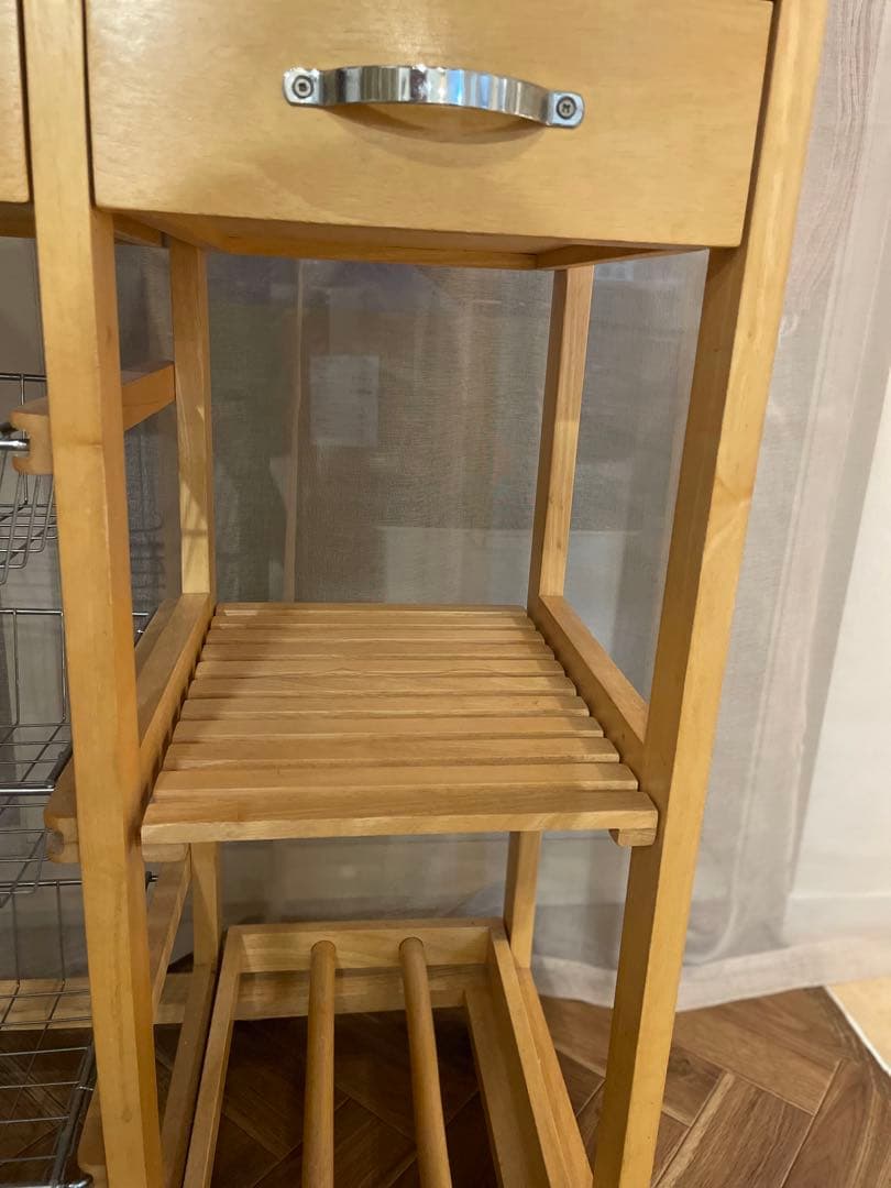 キャトルセゾン キッチンワゴン 木製 キャスター付き