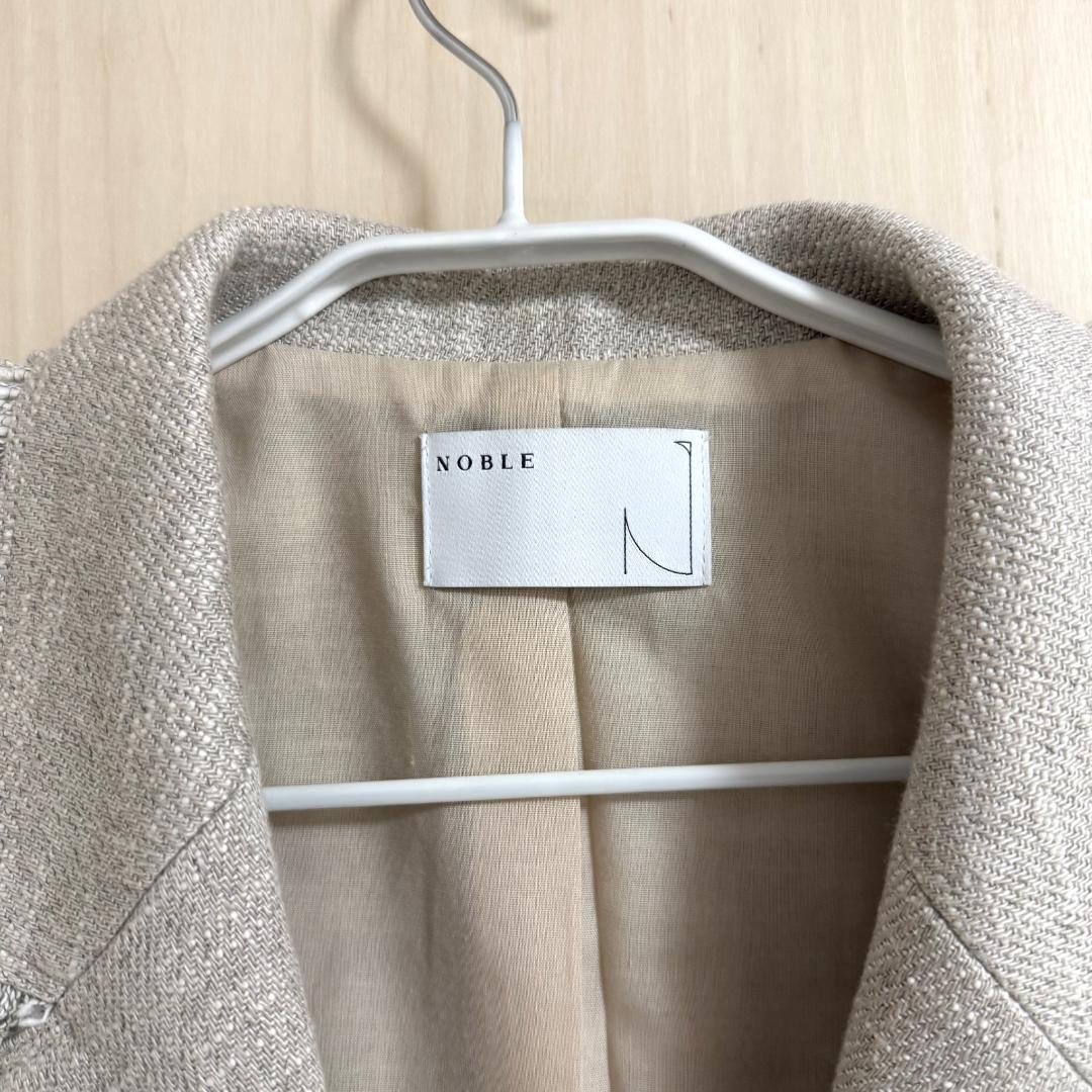 新品 ノーブル Noble スラブツイードダブルテーラードジャケット ３８