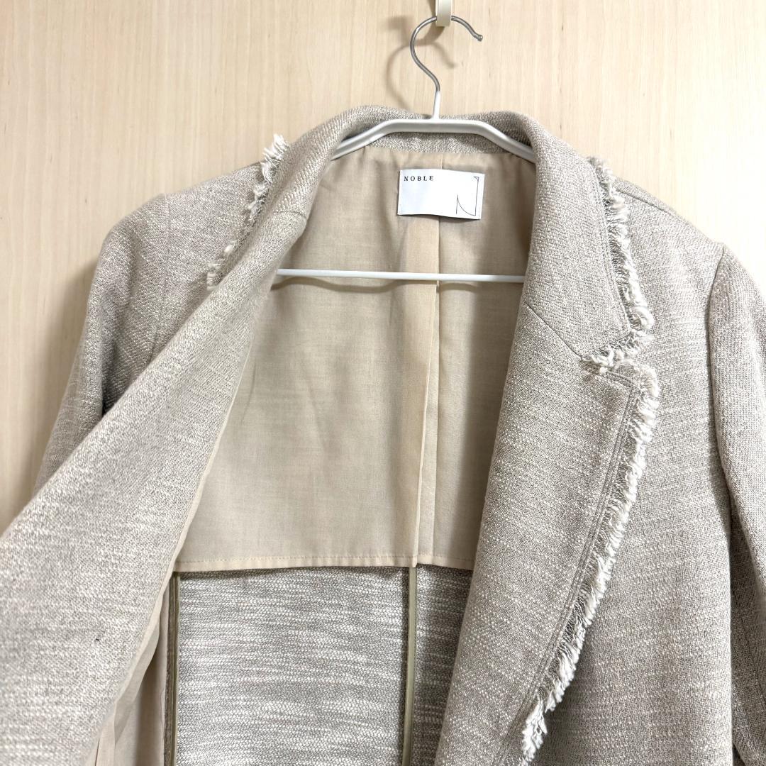 新品 ノーブル Noble スラブツイードダブルテーラードジャケット ３８