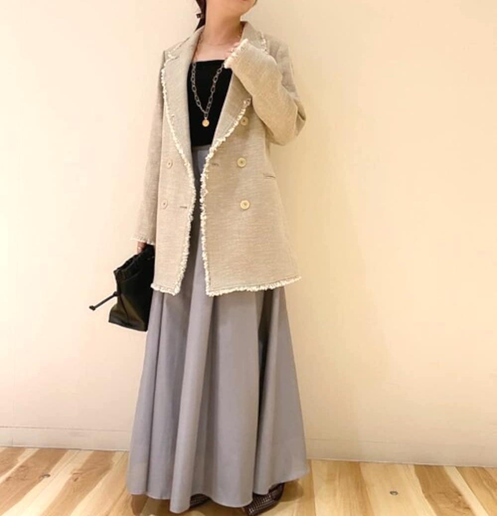 新品 ノーブル Noble スラブツイードダブルテーラードジャケット ３８