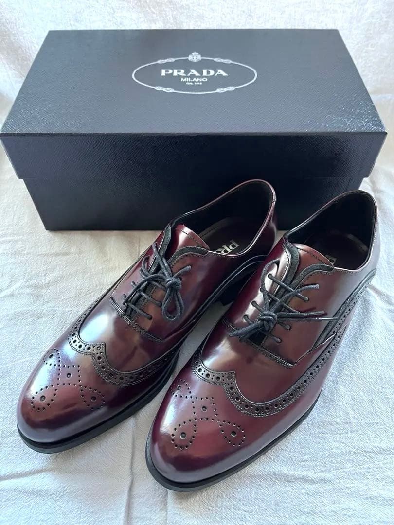 【新品・未使用】PRADA LACE-UP SHOES LEATHER