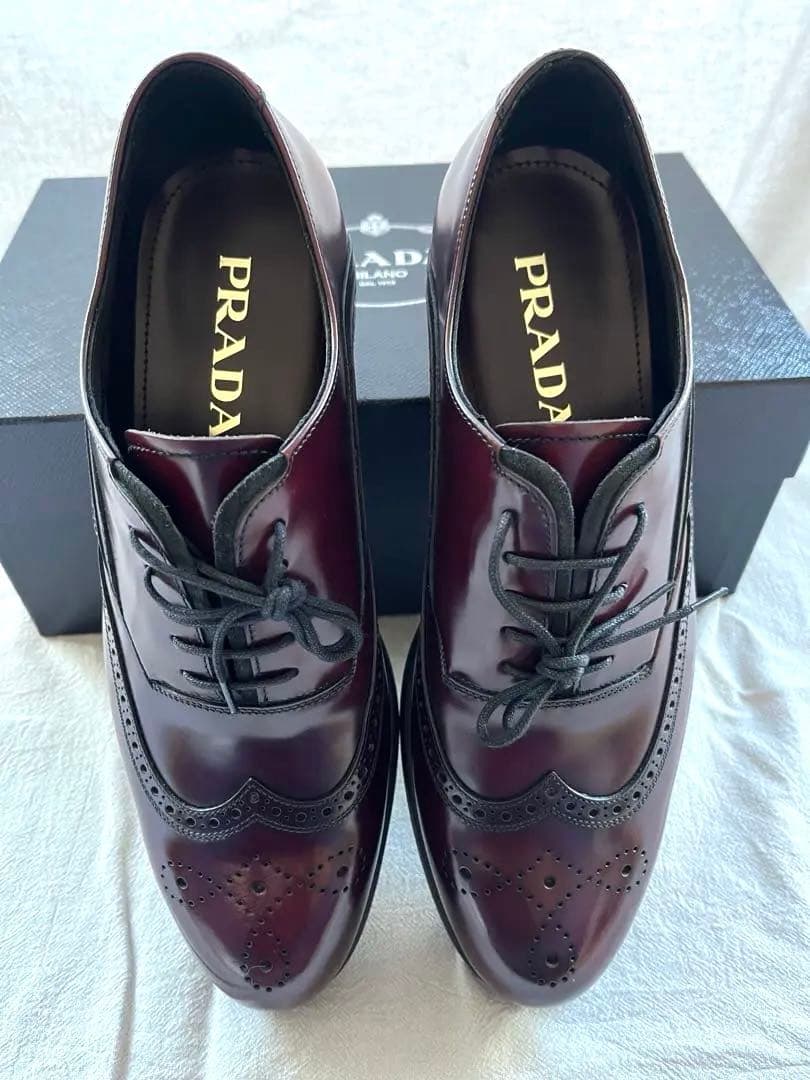 【新品・未使用】PRADA LACE-UP SHOES LEATHER