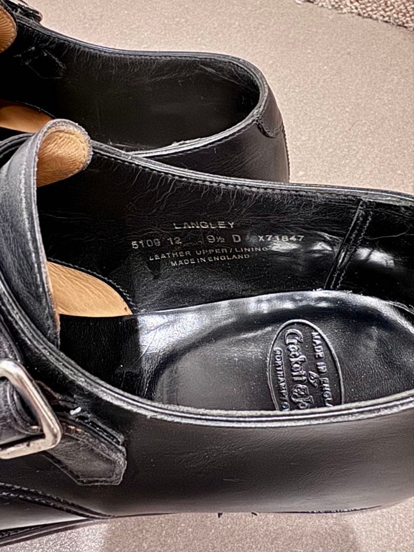 ち*る様 CROCKETT & JONES Langley モンク ブラック U