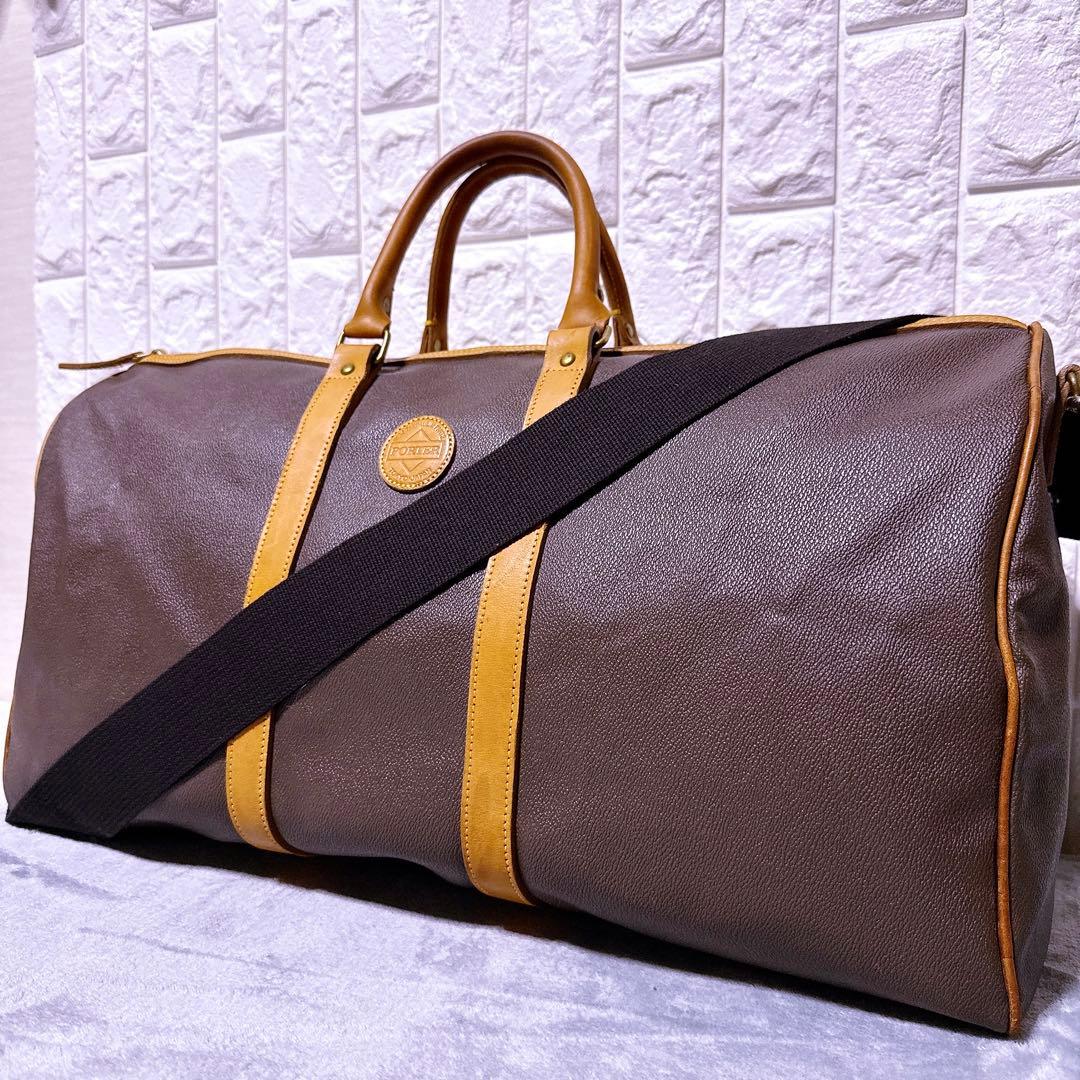 希少【美品】ポーター ボストンバッグ 2way オールレザー 大容量 メンズ
