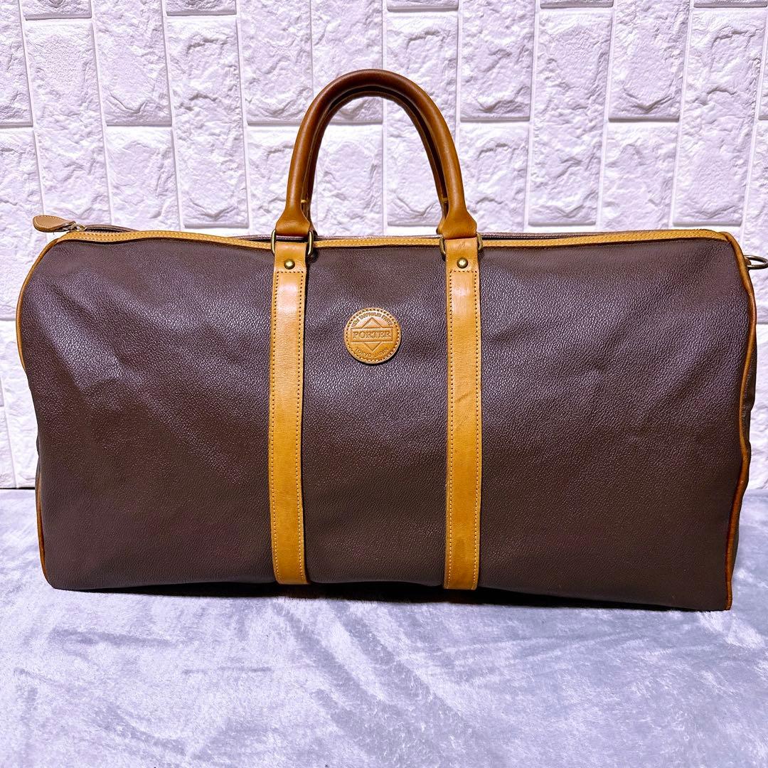 希少【美品】ポーター ボストンバッグ 2way オールレザー 大容量 メンズ