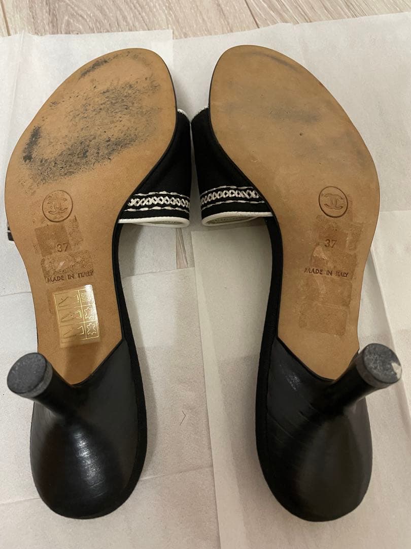 CHANEL ブラック サンダル 37
