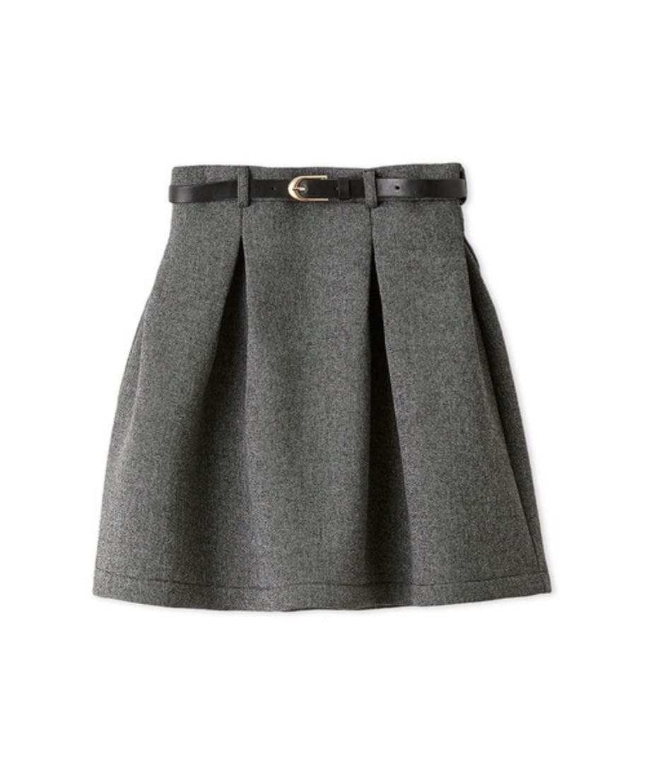 SNIDEL ベルテッドストラクチャーミニスカート　グレー　0サイズ