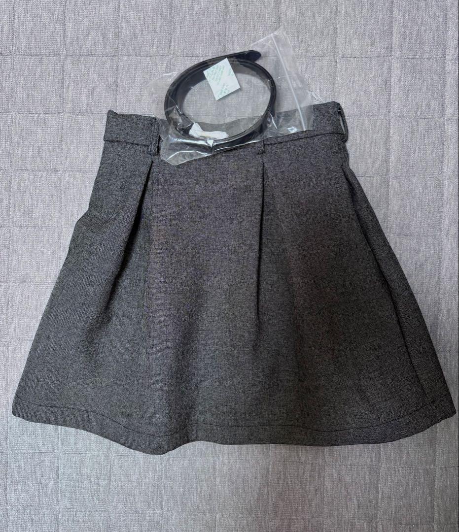 SNIDEL ベルテッドストラクチャーミニスカート　グレー　0サイズ