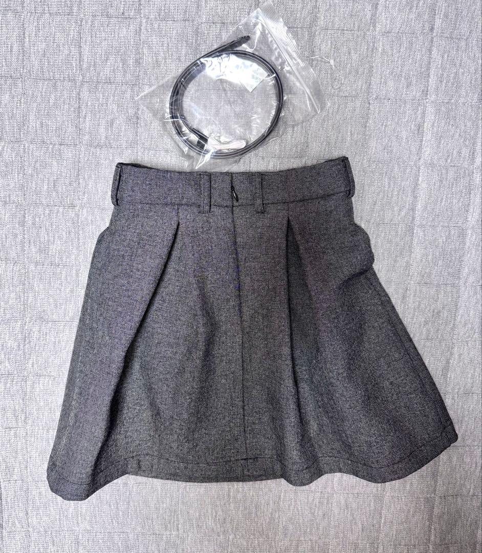 SNIDEL ベルテッドストラクチャーミニスカート　グレー　0サイズ