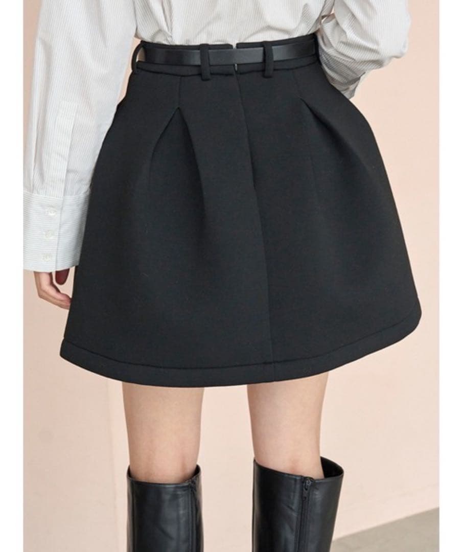 SNIDEL ベルテッドストラクチャーミニスカート　グレー　0サイズ