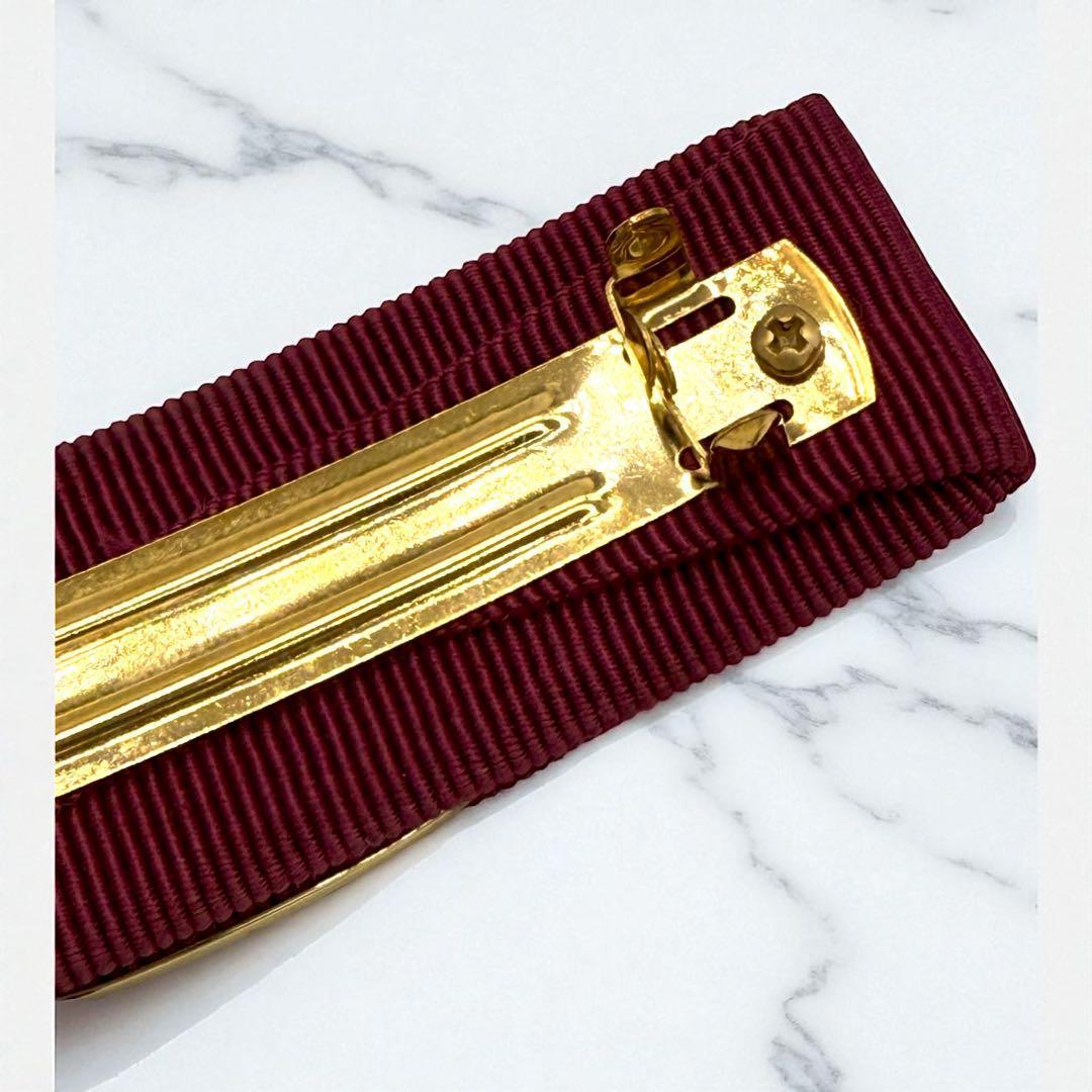 【美品】サルヴァトーレフェラガモ ヴァラリボン バレッタ　レッド　フェラガモ